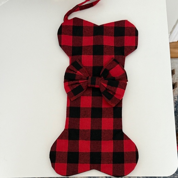 Other - Red and Black Plaid Dog Bone Stocking